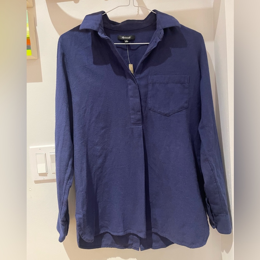 Madewell NWT Flannel Classic Ex-Boyfriend Button-Back Shirt
